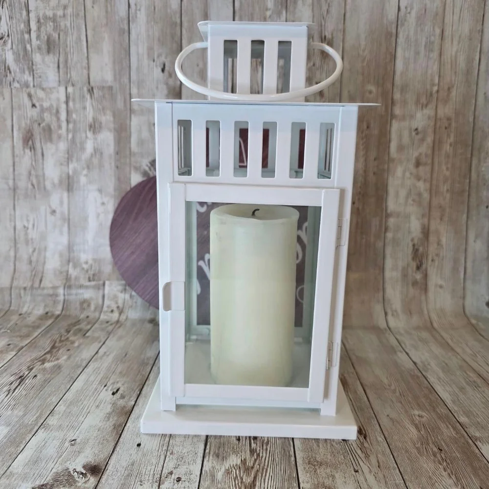 White Lantern With Candle